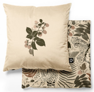 Poduszka dekoracyjna Nature 40x40 cm sowy i leśne rośliny SELSEY