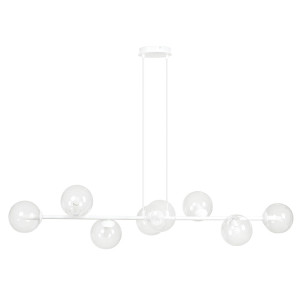 Lampa wisząca Sulmona biała z transparentnymi kloszami x8 SELSEY