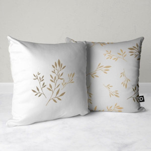 Poduszka dekoracyjna Nature 40x40 cm brązowe liście by J. Skowron SELSEY