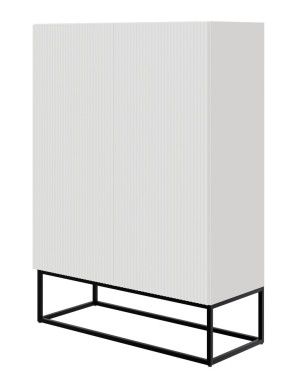 Modna Komoda dwudrzwiowa Veldio  90 cm Biała z czarnymi nogami  polski design, super cena, ekspresowa dostawa