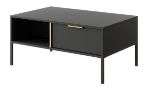 Stolik kawowy Molars z dwoma szufladami 96x60 cm Antracyt SELSEY