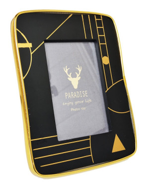 Ramka na zdjęcia Igated 22x17 cm czarno-złota SELSEY