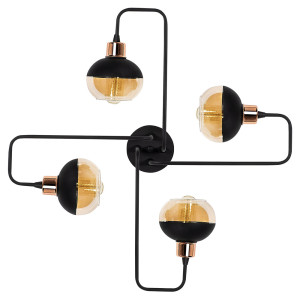 Lampa sufitowa Krisja x4 czarno-miedziana SELSEY