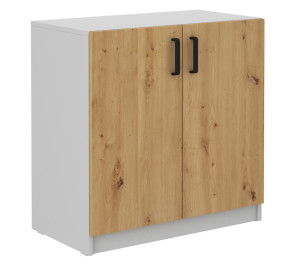 Komoda Stundly dwudrzwiowa 80 cm Szary/Dąb artisan SELSEY