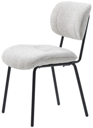 Krzesło tapicerowane Miluno na czarnych nogach melanż szary SELSEY
