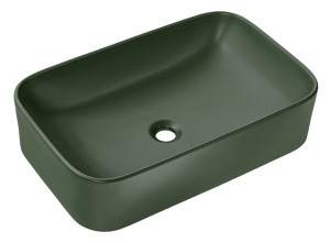 Umywalka nablatowa Kama 61x38 cm zielona SELSEY