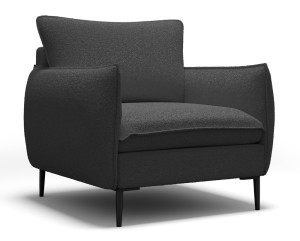 Fotel kubełkowy Cambiano grafitowy w tkaninie boucle SELSEY