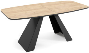 Stół rozkładany do jadalni Ossord 160-198x80 cm Dąb Craft z czarnymi nogami SELSEY