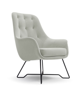 Fotel kubełkowy Meknes szary velvet łatwoczyszczący SELSEY