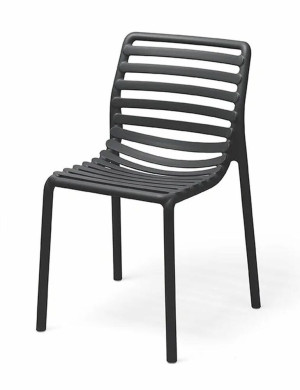 Krzesło ogrodowe Doga Nardi z certyfikowanego tworzywa antracytowe SELSEY