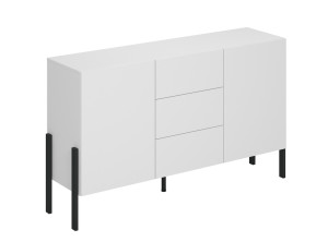 Komoda dwudrzwiowa Jukon z trzema szufladami 154 cm Biały SELSEY