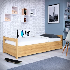 Łóżko Slim P Senpo 100x200 z pojemnikiem drewniane, młodzieżowe, z pojemnikiem, stelaż TAK