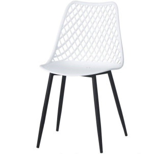 Białe Krzesło ażurowe do jadalni