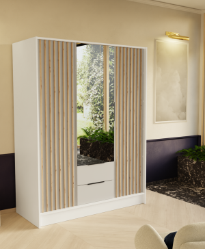 Szafa z lamelami i lustrem 150 cm- ORE