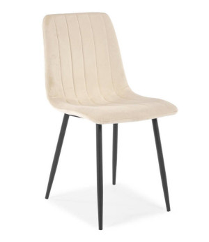 Wygodne krzesło beżowe welur ZOFIA