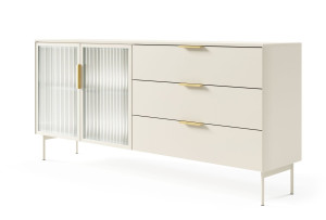 LUMIN Komoda Kaszmirowa półki + szuflkady 2D3S + LED