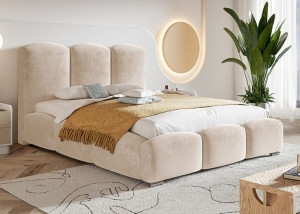 Łóżko sypialniane 200x200 BEN 14 z dużym pojemnikiem na pościel