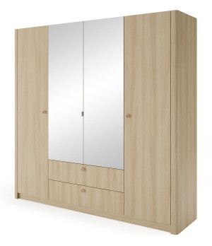 KIKI Szafa Sypialniana 213 z lustrem o zaokrąglonych kształtach