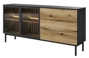 LONG Komoda Długa 180 2D3S na nóżkach z oświetleniem LED