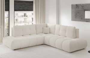 SOHI Narożnik pikowany z funkcją spania o zaokrąglonych kształtach