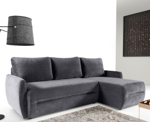 TANIA Narożnik uniwersalny z funkcją spania w tkaninie LUMO