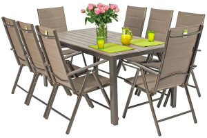 MODERN MAX Komplet ogrodowy aluminiowy stół + krzesła 8 osób