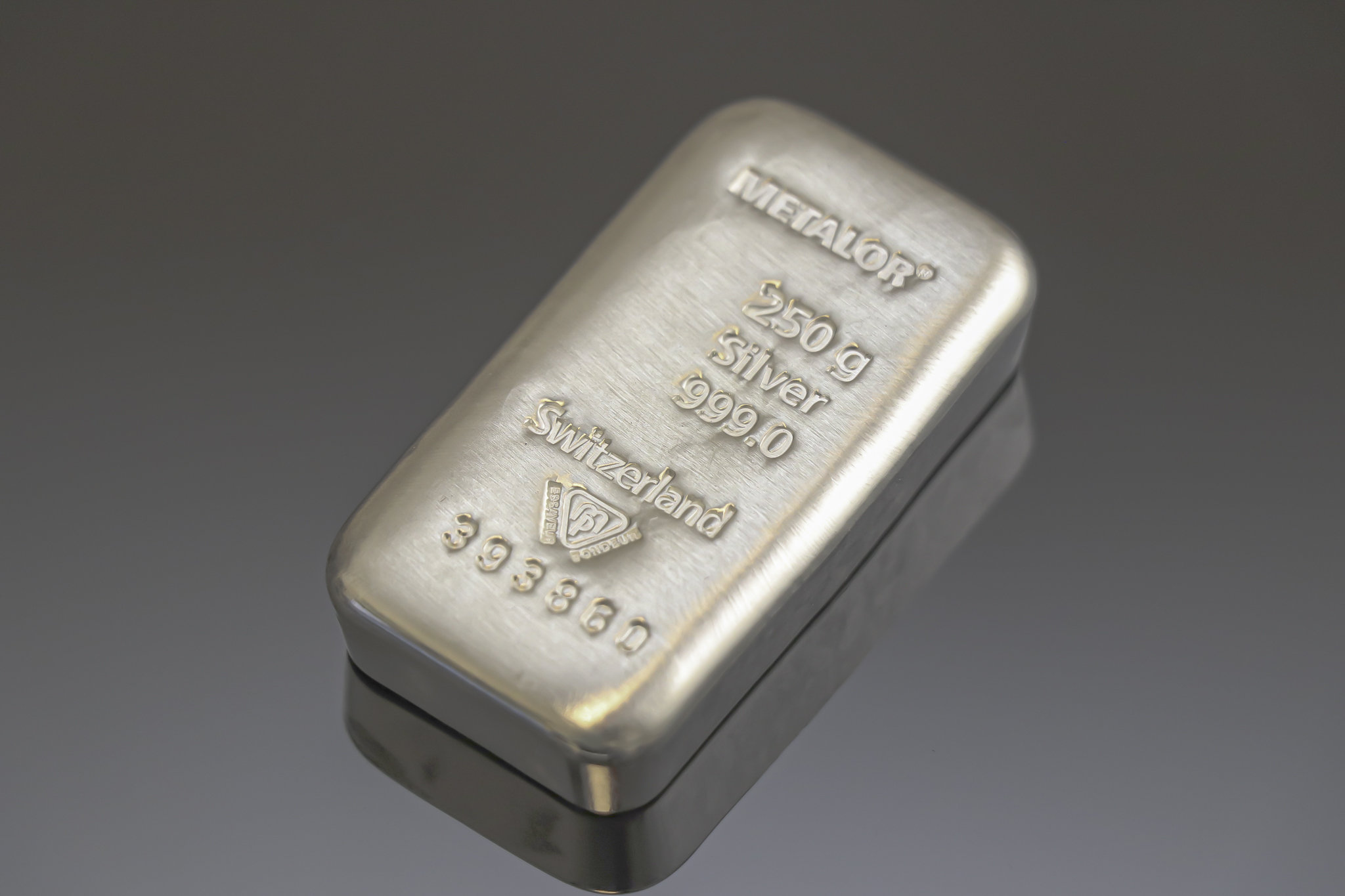 Metalor sølvbarre 250g