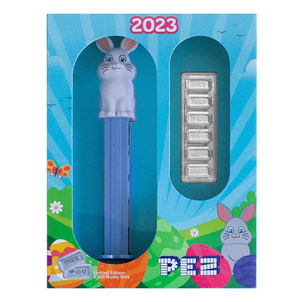 Sero Guld PEZ 2023 Påskehare Limited Edition - 6 x 5g sølvbarre