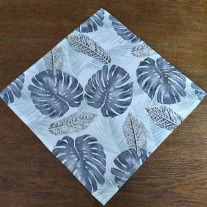 Serwetka 40x40 szara monstera