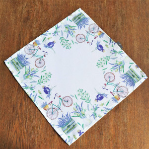 Serwetka 40x40 w kolorze białym z motywem lawendy