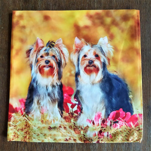 Poszewka dekoracyjna z dwoma Yorkami