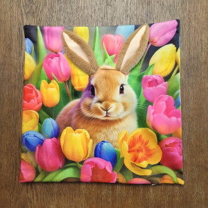 Wielkanocna poszewka dekoracyjna 3D Brązowy zając