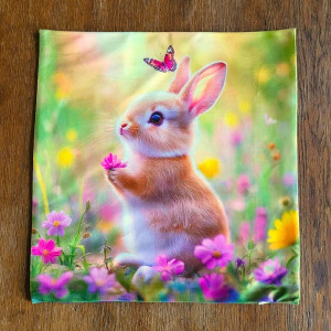 Wielkanocna poszewka dekoracyjna Zajączek i motylek