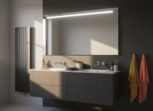 Rektangulär Badrumsspegel LED LUCA 140x70 cm – Imfri & Justerbart ljus