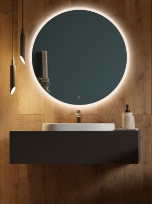 Rund Badrumsspegel LED MILA 80 cm – Imfri & Justerbart ljus