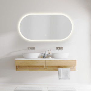 Oval Badrumsspegel LED LENI 120x65 cm – Imfri & Justerbart ljus