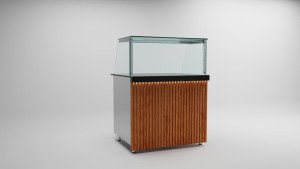 Kassentisch mit Glas / 90 cm / Neutralelement