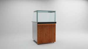 Kassentisch mit Glas / 70 cm / Neutralelement