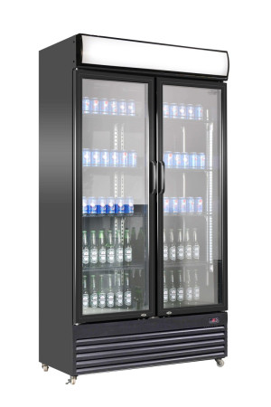 Kühlschrank 2 Glastüren Bez-780 Gd Schwarz