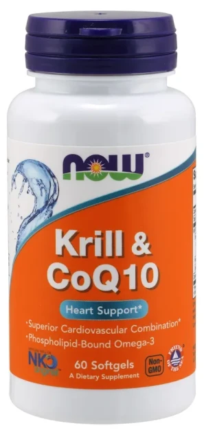 NOW Foods - Olej z Kryla i Koenzym Q10, 60 kapsułek miękkich