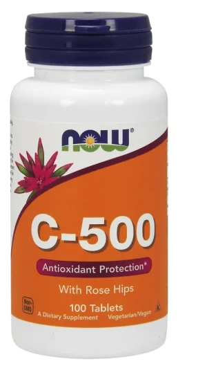 NOW Foods - Witamina C-500 z Dziką Różą, 100 tabletek
