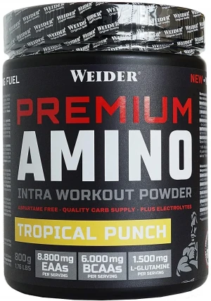 Weider - Premium Amino, Poncz Tropikalny, Proszek, 800g