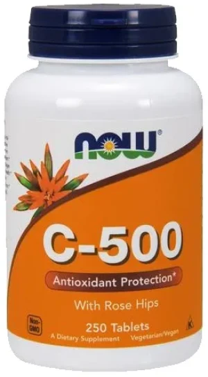 NOW Foods - Witamina C-500 z Dziką Różą, 250 tabletek