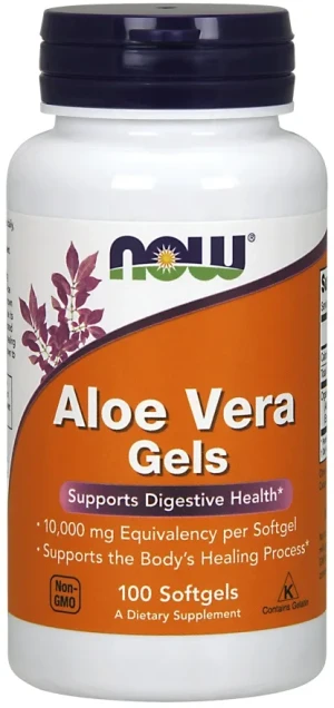 NOW Foods - Aloes, Aloe Vera Gels, 100 kapsułek miękkich