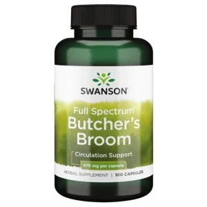 Swanson - Butcher's Broom, Ruszczyk Kolczasty, 470mg, 100 kapsułek