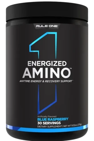 Rule One - Aminokwasy, Energized Amino, Blue Raspberry, Proszek 270g