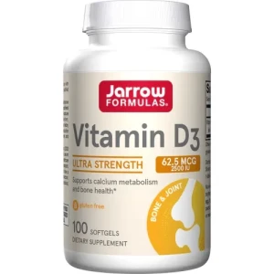 Jarrow Formulas - Witamina D3, 2500 IU, 100 kapsułek miękkich