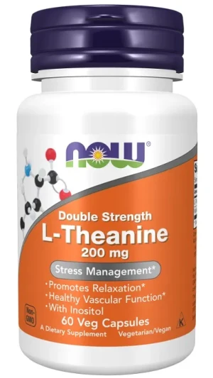 NOW Foods - L-Teanina, 200mg + Inozytol, 60 vkaps﻿