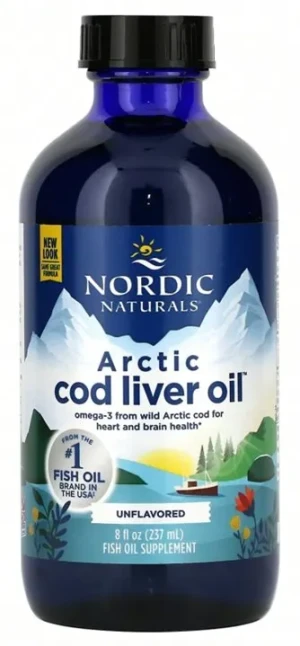 Nordic Naturals - Arctic Cod Liver, Tran z Dorsza, 1060mg, Bezsmakowy, Płyn, 237 ml