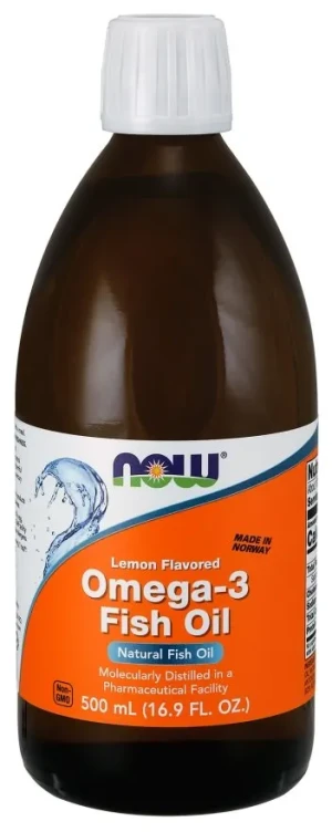 NOW Foods - Omega 3 Olej Rybny, Cytrynowy, Płyn, 500ml